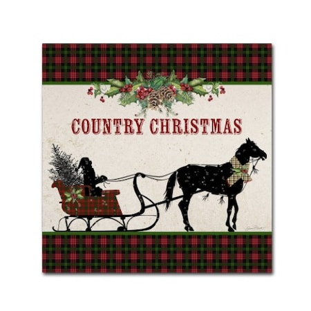 Jean Plout 'Country Christmas 3' Canvas Art,14x14
